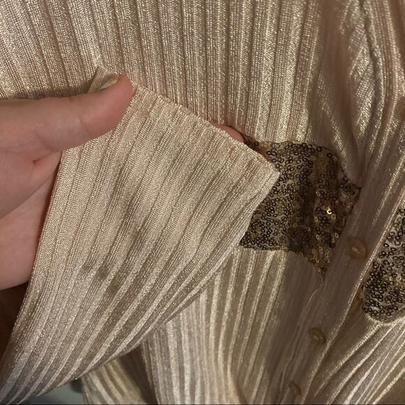 Peach Love California Sequin Knot Front Top Size Medium - Picture 6 of 6